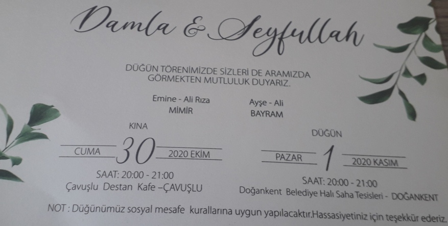 Damla & Seyfullah Diyorlar ki Düğünümüze Davetlisiniz