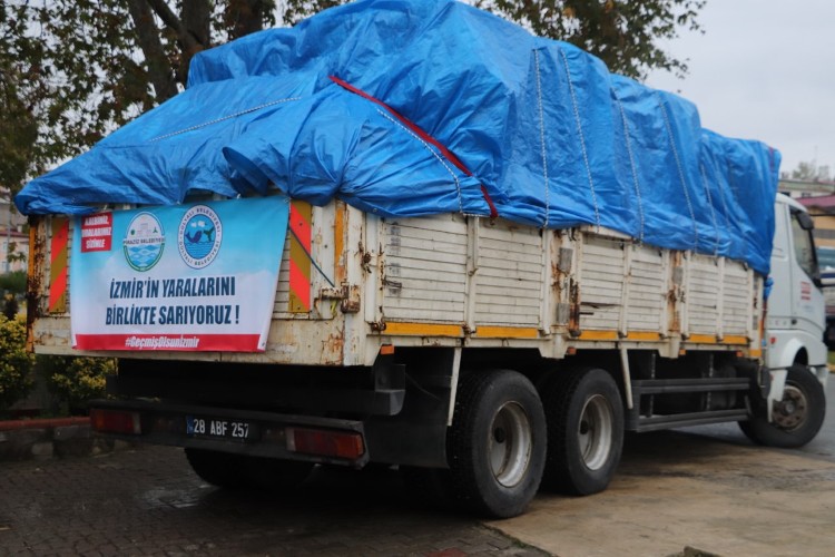Piraziz ve Gülyalı'dan İzmir'e Yardım
