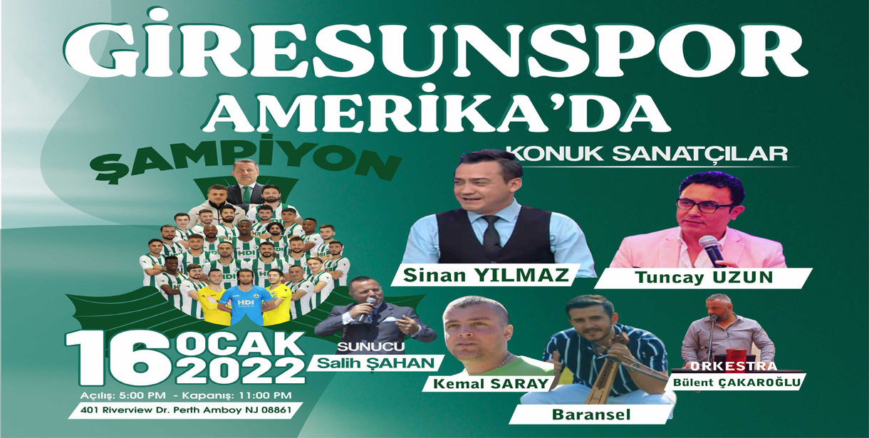 GZT Giresunspor ABD Gecesine tam destek