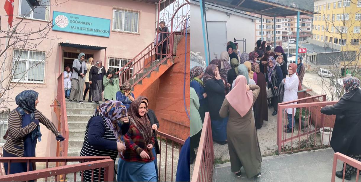 Doğankent Halk Eğitimi Merkezi'nde Deprem Tatbikatı Gerçekleştirildi